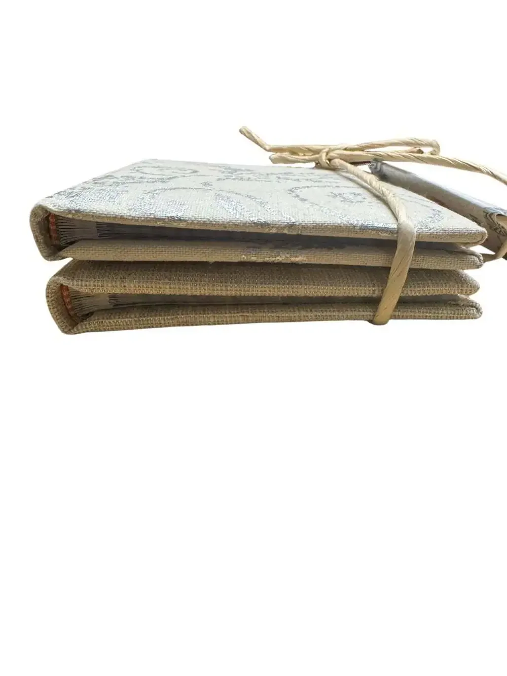 Nicole Miller Home Photo Albums Set of 2 Linen Silver Floral 4x6 New w/ Tags